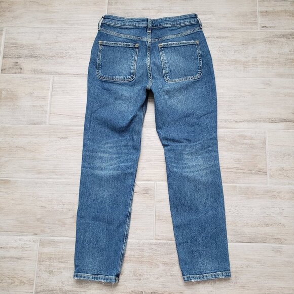 Anthropologie Pilcro Women’s Denim Destroyed Knee Straight Leg Jeans Size 27 - Picture 2 of 9